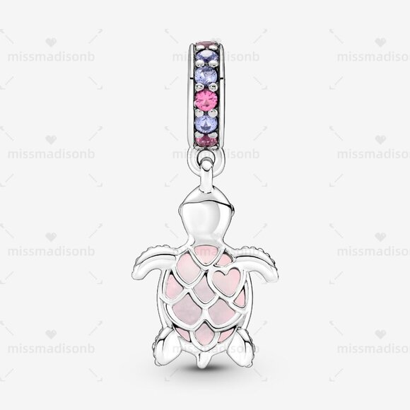 Pandora Murano Glass Pink Sea Turtle Dangle Charm - Picture 2 of 6